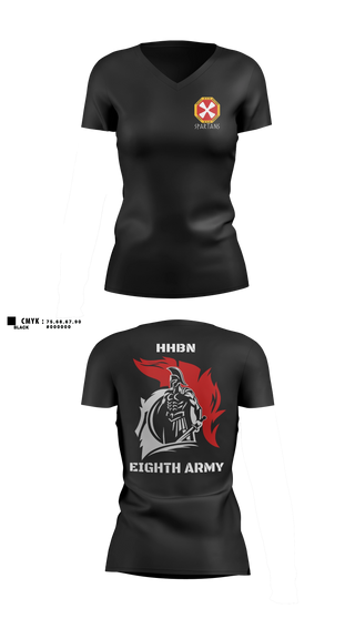 Womens Short Sleeve Vneck Shirt, HHBN/8th Army, Army, Teamtime, Team time, sublimation, custom sports apparel, team uniforms, spirit wear, spiritwear, sports uniforms, custom shirts, team store, custom team store, fundraiser sports, apparel fundraiser
