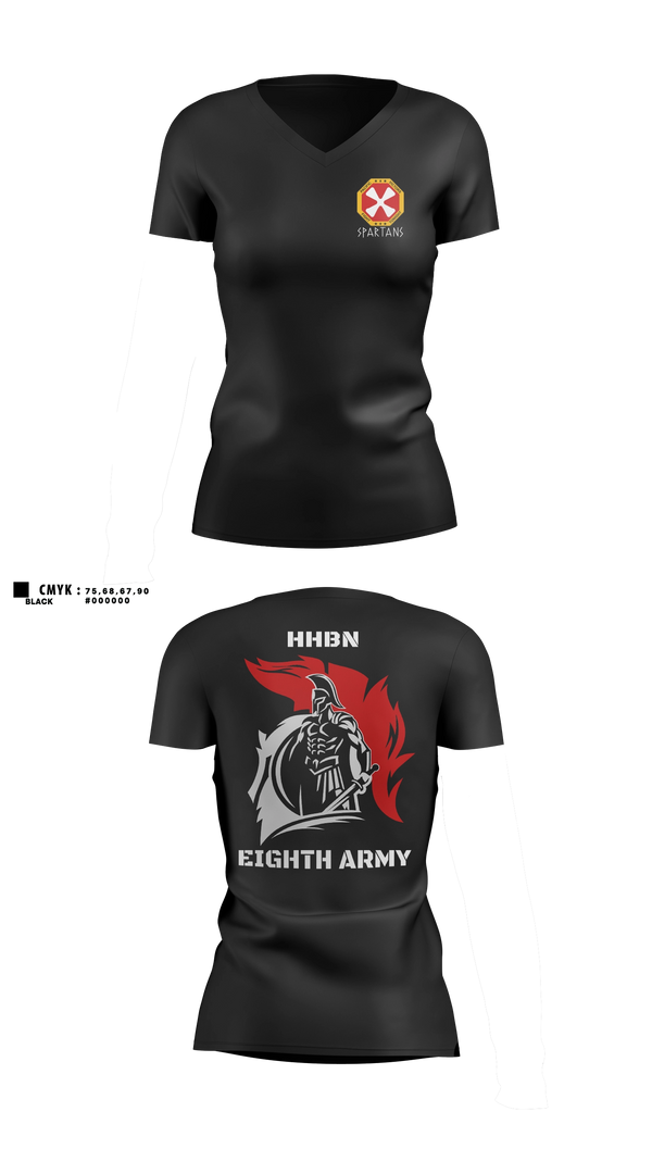 HHBN/8th Army Women's Short Sleeve V-neck Shirt - 11