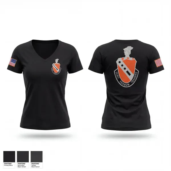 Womens Short Sleeve Vneck Shirt, 56th Signal Battalion, Army, Teamtime, Team time, sublimation, custom sports apparel, team uniforms, spirit wear, spiritwear, sports uniforms, custom shirts, team store, custom team store, fundraiser sports, apparel fundraiser