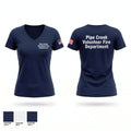 Pipe Creek Volunteer Fire Department Women's Short Sleeve V-neck Shirt - 1
