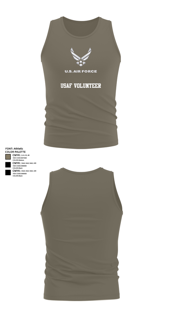 Tank Top, USAF Volunteer, Air Force, Teamtime, Team time, sublimation, custom sports apparel, team uniforms, spirit wear, spiritwear, sports uniforms, custom shirts, team store, custom team store, fundraiser sports, apparel fundraiser