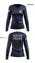 ILSSA Boston Women's Long Sleeve V-neck Shirt - 7 - Boston Police