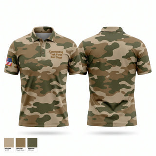 Short Sleeve Performance Polo, Counterdrug Task Force - San Diego, Army, Teamtime, Team time, sublimation, custom sports apparel, team uniforms, spirit wear, spiritwear, sports uniforms, custom shirts, team store, custom team store, fundraiser sports, apparel fundraiser