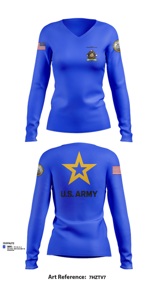 Womens Long Sleeve Vneck Shirt, University of Toledo Army Marksmanship Unit, Army, Teamtime, Team time, sublimation, custom sports apparel, team uniforms, spirit wear, spiritwear, sports uniforms, custom shirts, team store, custom team store, fundraiser sports, apparel fundraiser