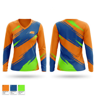 Womens Long Sleeve Vneck Shirt, GPS Track Club, Track & Field, Teamtime, Team time, sublimation, custom sports apparel, team uniforms, spirit wear, spiritwear, sports uniforms, custom shirts, team store, custom team store, fundraiser sports, apparel fundraiser