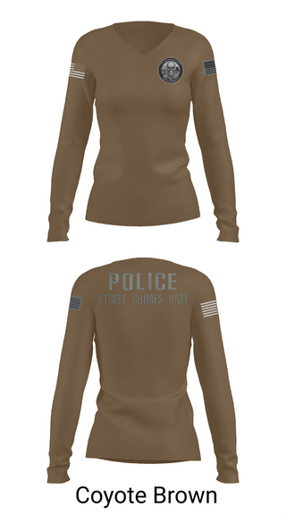 Womens Long Sleeve Vneck Shirt, STREET CRIMES, , Teamtime, Team time, sublimation, custom sports apparel, team uniforms, spirit wear, spiritwear, sports uniforms, custom shirts, team store, custom team store, fundraiser sports, apparel fundraiser