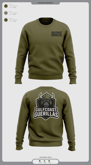 Crew Neck Sweatshirt, Gulfcoast Guerillas, , Teamtime, Team time, sublimation, custom sports apparel, team uniforms, spirit wear, spiritwear, sports uniforms, custom shirts, team store, custom team store, fundraiser sports, apparel fundraiser