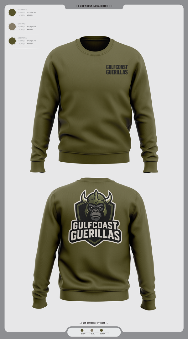 Crew Neck Sweatshirt, Gulfcoast Guerillas, , Teamtime, Team time, sublimation, custom sports apparel, team uniforms, spirit wear, spiritwear, sports uniforms, custom shirts, team store, custom team store, fundraiser sports, apparel fundraiser