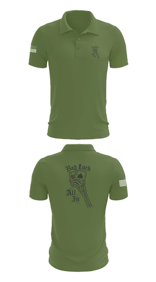 Short Sleeve Performance Polo, 4th plt bad luck, Army, Teamtime, Team time, sublimation, custom sports apparel, team uniforms, spirit wear, spiritwear, sports uniforms, custom shirts, team store, custom team store, fundraiser sports, apparel fundraiser