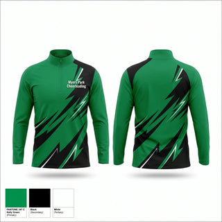 Quarter Zip Jacket, Myers Park Cheerleading, Cheer, Teamtime, Team time, sublimation, custom sports apparel, team uniforms, spirit wear, spiritwear, sports uniforms, custom shirts, team store, custom team store, fundraiser sports, apparel fundraiser