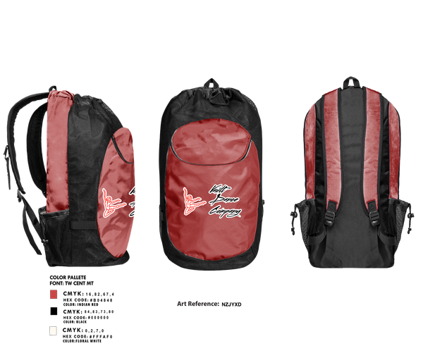 Gear Bag, Vault Dance Company, Cheer, Teamtime, Team time, sublimation, custom sports apparel, team uniforms, spirit wear, spiritwear, sports uniforms, custom shirts, team store, custom team store, fundraiser sports, apparel fundraiser