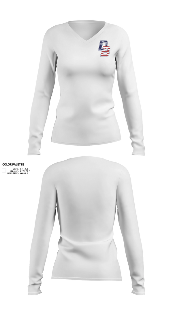Womens Long Sleeve Vneck Shirt, Don Bosco Wrestling 26-27, Wrestling, Teamtime, Team time, sublimation, custom sports apparel, team uniforms, spirit wear, spiritwear, sports uniforms, custom shirts, team store, custom team store, fundraiser sports, apparel fundraiser