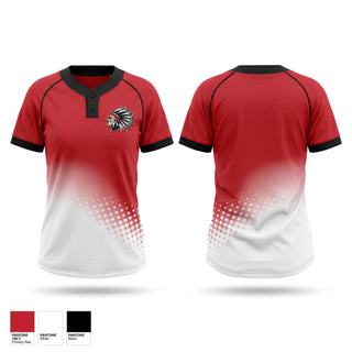 Two Button Softball Jersey, Redskins, Softball, Teamtime, Team time, sublimation, custom sports apparel, team uniforms, spirit wear, spiritwear, sports uniforms, custom shirts, team store, custom team store, fundraiser sports, apparel fundraiser