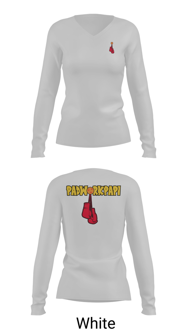 Womens Long Sleeve Vneck Shirt, PADWORKPAPI, E-Sports, Teamtime, Team time, sublimation, custom sports apparel, team uniforms, spirit wear, spiritwear, sports uniforms, custom shirts, team store, custom team store, fundraiser sports, apparel fundraiser