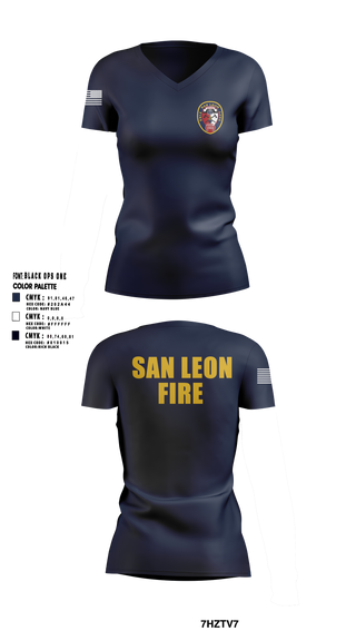 Womens Short Sleeve Vneck Shirt, San Leon Volunteer Fire Department, Fire Department, Teamtime, Team time, sublimation, custom sports apparel, team uniforms, spirit wear, spiritwear, sports uniforms, custom shirts, team store, custom team store, fundraiser sports, apparel fundraiser