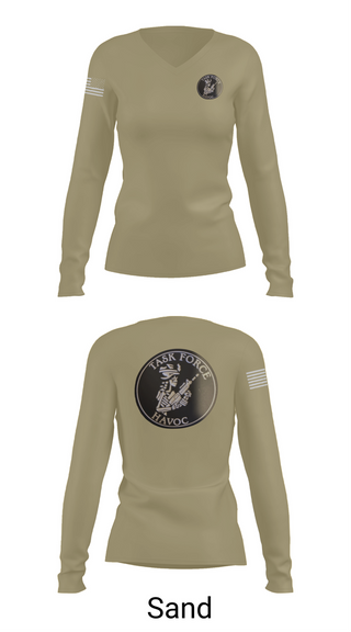 Womens Long Sleeve Vneck Shirt, Task Force Havoc, , Teamtime, Team time, sublimation, custom sports apparel, team uniforms, spirit wear, spiritwear, sports uniforms, custom shirts, team store, custom team store, fundraiser sports, apparel fundraiser