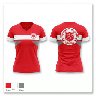 Womens Short Sleeve Vneck Shirt, The Salvation Army Emergency Disaster Services, , Teamtime, Team time, sublimation, custom sports apparel, team uniforms, spirit wear, spiritwear, sports uniforms, custom shirts, team store, custom team store, fundraiser sports, apparel fundraiser