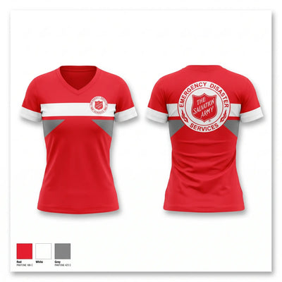 The Salvation Army Emergency Disaster Services 70119899 Women's Short Sleeve V-neck Shirt - 1
