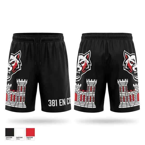 Athletic Shorts With Pockets, 381 EN CO, Army, Teamtime, Team time, sublimation, custom sports apparel, team uniforms, spirit wear, spiritwear, sports uniforms, custom shirts, team store, custom team store, fundraiser sports, apparel fundraiser