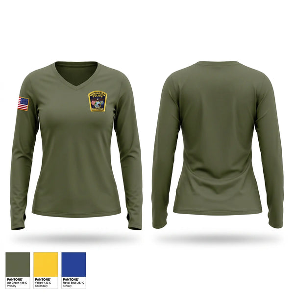 Womens Long Sleeve Vneck Shirt, Boston Police Harbor Patrol Unit, Police, Teamtime, Team time, sublimation, custom sports apparel, team uniforms, spirit wear, spiritwear, sports uniforms, custom shirts, team store, custom team store, fundraiser sports, apparel fundraiser