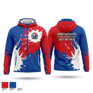 Windbreaker, Conrad’s Martial Arts Center, Spirit Store, Teamtime, Team time, sublimation, custom sports apparel, team uniforms, spirit wear, spiritwear, sports uniforms, custom shirts, team store, custom team store, fundraiser sports, apparel fundraiser