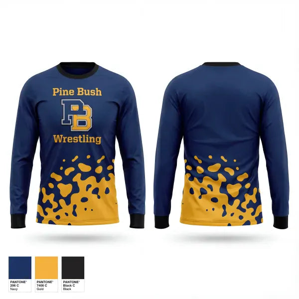 Long Sleeve Performance Shirt, Pine Bush, Wrestling, Teamtime, Team time, sublimation, custom sports apparel, team uniforms, spirit wear, spiritwear, sports uniforms, custom shirts, team store, custom team store, fundraiser sports, apparel fundraiser