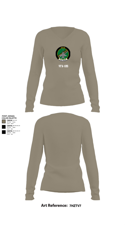 VFA-105 2831064 Women's Long Sleeve V-neck Shirt - 59