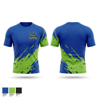Short Sleeve Rash Guard Shirt, Stampede, Wrestling, Teamtime, Team time, sublimation, custom sports apparel, team uniforms, spirit wear, spiritwear, sports uniforms, custom shirts, team store, custom team store, fundraiser sports, apparel fundraiser