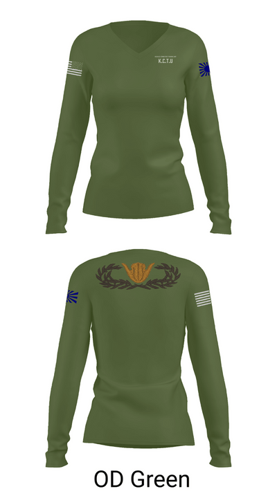 KISARAZU COMBAT TRAINING UNIT Women's Long Sleeve V-neck Shirt - 57