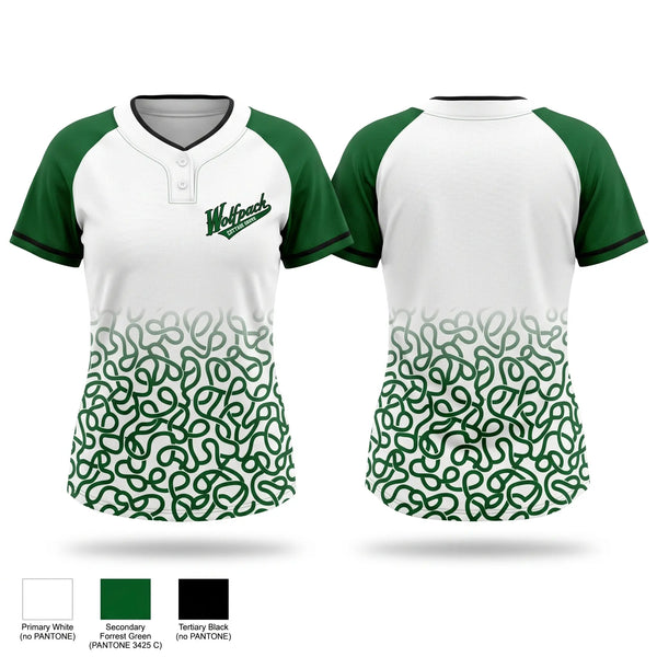 Two Button Softball Jersey, Wolfpack, Softball, Teamtime, Team time, sublimation, custom sports apparel, team uniforms, spirit wear, spiritwear, sports uniforms, custom shirts, team store, custom team store, fundraiser sports, apparel fundraiser