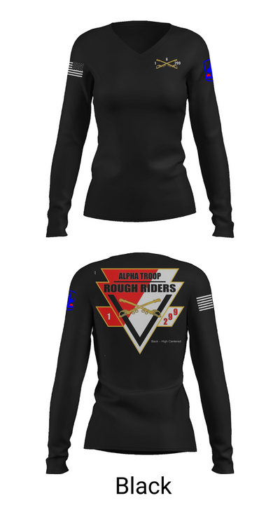 A Troop, 1st squadron-299th Calvary Regiment 70291790 Women's Long Sleeve V-neck Shirt - 37