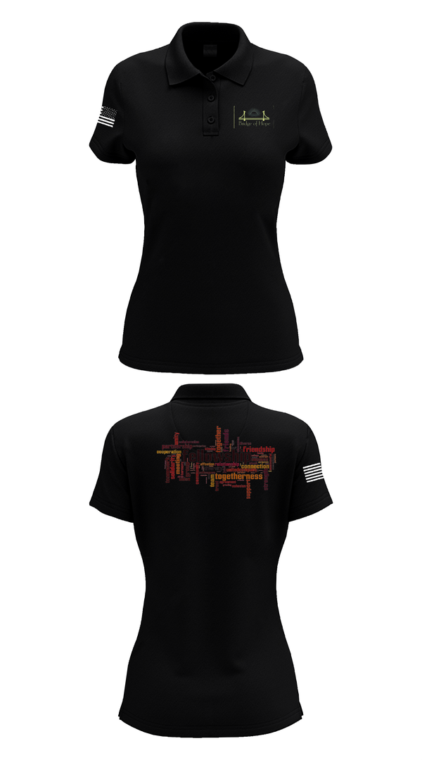 Womens Short Sleeve Performance Polo, Bridge of Hope, , Teamtime, Team time, sublimation, custom sports apparel, team uniforms, spirit wear, spiritwear, sports uniforms, custom shirts, team store, custom team store, fundraiser sports, apparel fundraiser