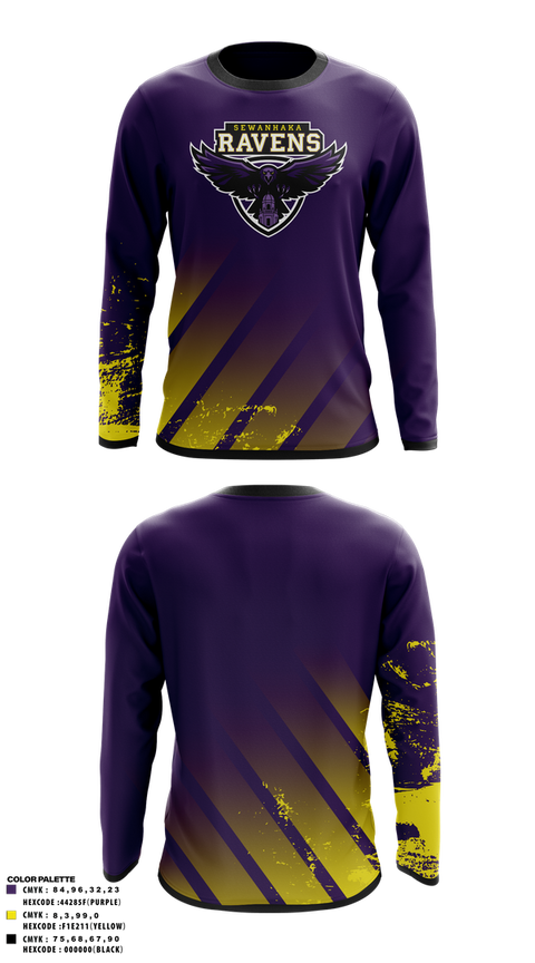 Long Sleeve Performance Shirt, Sewanhaka Ravens Soccer, Men's Soccer, Teamtime, Team time, sublimation, custom sports apparel, team uniforms, spirit wear, spiritwear, sports uniforms, custom shirts, team store, custom team store, fundraiser sports, apparel fundraiser
