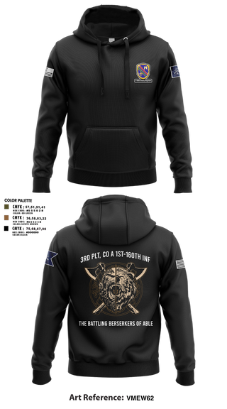 Hoodie, Co A, 1st-160th INF, 79th IBCT, , Teamtime, Team time, sublimation, custom sports apparel, team uniforms, spirit wear, spiritwear, sports uniforms, custom shirts, team store, custom team store, fundraiser sports, apparel fundraiser