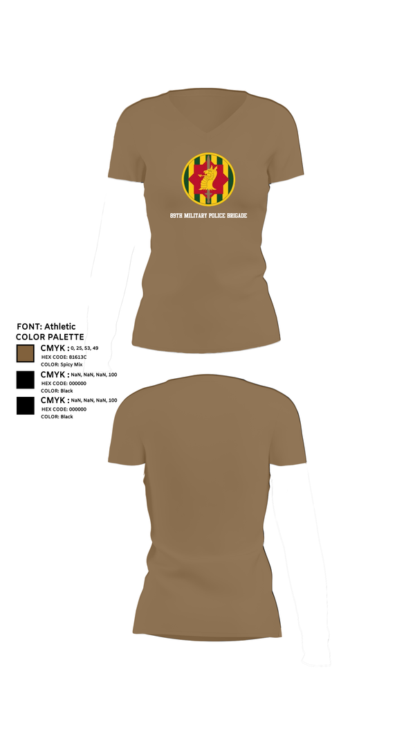 Womens Short Sleeve Vneck Shirt, 89th military police brigade, , Teamtime, Team time, sublimation, custom sports apparel, team uniforms, spirit wear, spiritwear, sports uniforms, custom shirts, team store, custom team store, fundraiser sports, apparel fundraiser