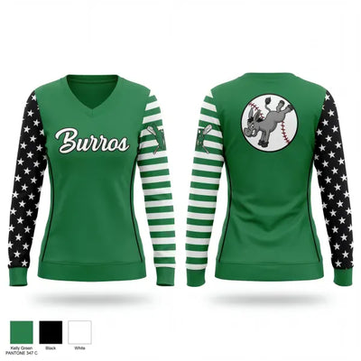 Burros 66241913 Women's Long Sleeve V-neck Shirt - 1