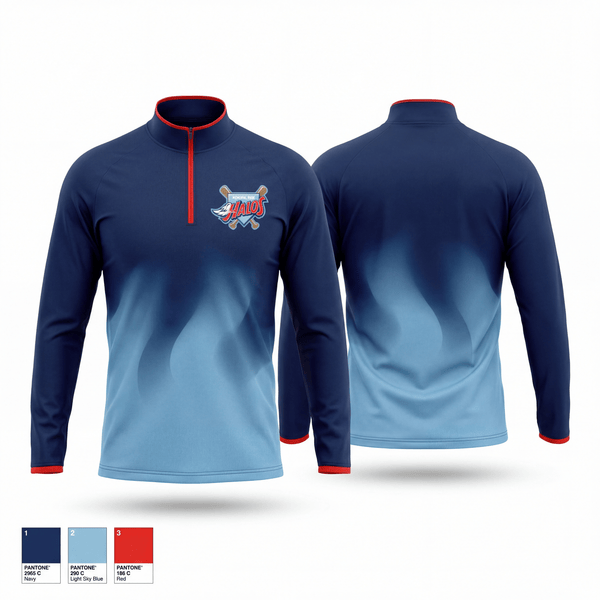 Quarter Zip Jacket, MP Halos, Baseball, Teamtime, Team time, sublimation, custom sports apparel, team uniforms, spirit wear, spiritwear, sports uniforms, custom shirts, team store, custom team store, fundraiser sports, apparel fundraiser