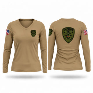 Womens Long Sleeve Vneck Shirt, Fannin County Sheriff’s Office, Police, Teamtime, Team time, sublimation, custom sports apparel, team uniforms, spirit wear, spiritwear, sports uniforms, custom shirts, team store, custom team store, fundraiser sports, apparel fundraiser
