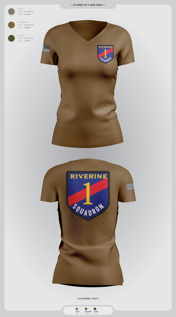 Womens Short Sleeve Vneck Shirt, Riverine Squadron One, , Teamtime, Team time, sublimation, custom sports apparel, team uniforms, spirit wear, spiritwear, sports uniforms, custom shirts, team store, custom team store, fundraiser sports, apparel fundraiser