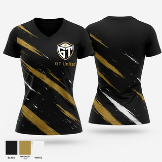 Womens Short Sleeve Vneck Shirt, GT United, Women's Soccer, Teamtime, Team time, sublimation, custom sports apparel, team uniforms, spirit wear, spiritwear, sports uniforms, custom shirts, team store, custom team store, fundraiser sports, apparel fundraiser