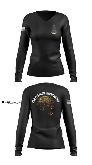 Womens Long Sleeve Vneck Shirt, 1136th MP Co, , Teamtime, Team time, sublimation, custom sports apparel, team uniforms, spirit wear, spiritwear, sports uniforms, custom shirts, team store, custom team store, fundraiser sports, apparel fundraiser