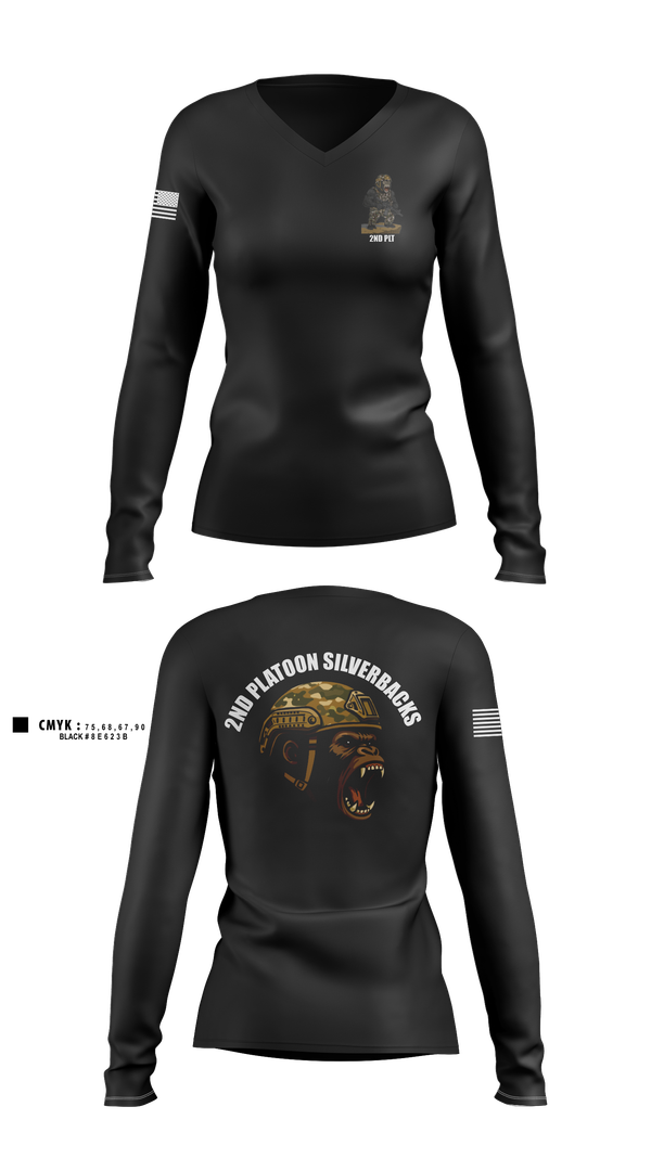 Womens Long Sleeve Vneck Shirt, 1136th MP Co, , Teamtime, Team time, sublimation, custom sports apparel, team uniforms, spirit wear, spiritwear, sports uniforms, custom shirts, team store, custom team store, fundraiser sports, apparel fundraiser