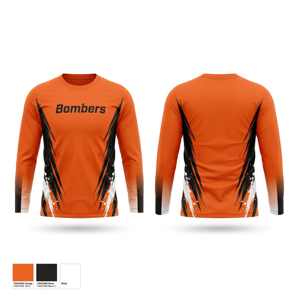 Long Sleeve Performance Shirt, Bombers, Softball, Teamtime, Team time, sublimation, custom sports apparel, team uniforms, spirit wear, spiritwear, sports uniforms, custom shirts, team store, custom team store, fundraiser sports, apparel fundraiser