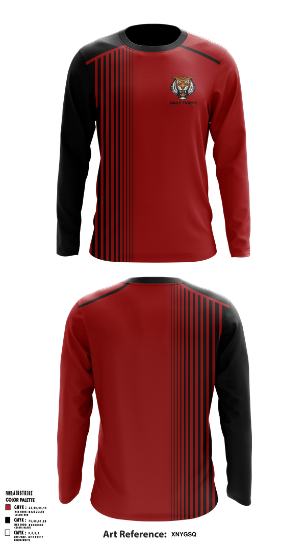 Long Sleeve Performance Shirt, Daily Tigers, , Teamtime, Team time, sublimation, custom sports apparel, team uniforms, spirit wear, spiritwear, sports uniforms, custom shirts, team store, custom team store, fundraiser sports, apparel fundraiser