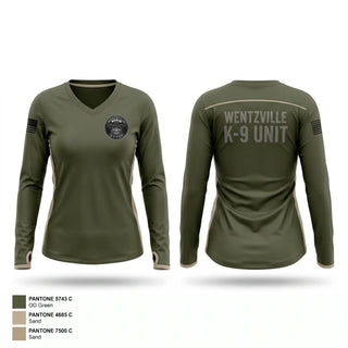 Womens Long Sleeve Vneck Shirt, WPD, Police, Teamtime, Team time, sublimation, custom sports apparel, team uniforms, spirit wear, spiritwear, sports uniforms, custom shirts, team store, custom team store, fundraiser sports, apparel fundraiser