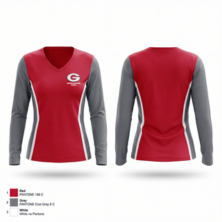 Womens Long Sleeve Vneck Shirt, Groesbeck High School Baseball, Baseball, Teamtime, Team time, sublimation, custom sports apparel, team uniforms, spirit wear, spiritwear, sports uniforms, custom shirts, team store, custom team store, fundraiser sports, apparel fundraiser