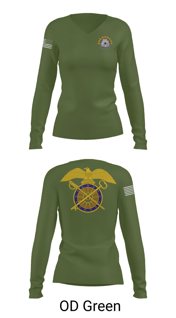 Womens Long Sleeve Vneck Shirt, Echo company 1-7 ADA, , Teamtime, Team time, sublimation, custom sports apparel, team uniforms, spirit wear, spiritwear, sports uniforms, custom shirts, team store, custom team store, fundraiser sports, apparel fundraiser