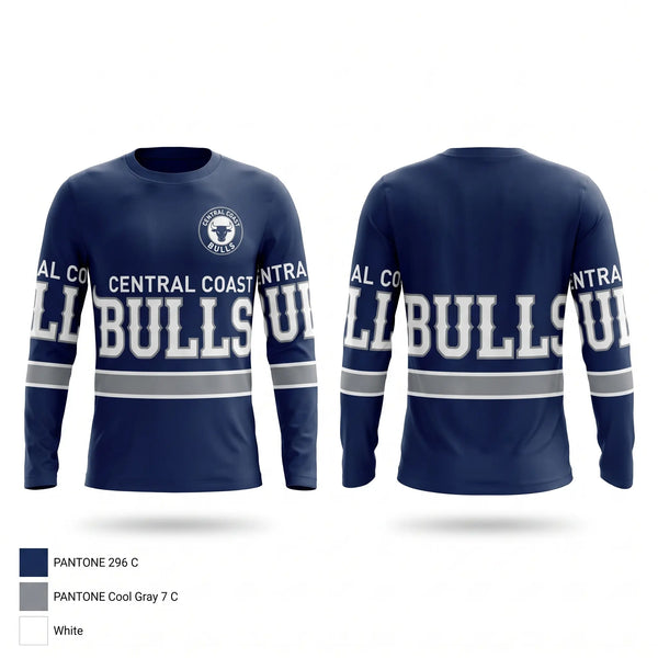 Long Sleeve Performance Shirt, Central coast Bulls, Baseball, Teamtime, Team time, sublimation, custom sports apparel, team uniforms, spirit wear, spiritwear, sports uniforms, custom shirts, team store, custom team store, fundraiser sports, apparel fundraiser