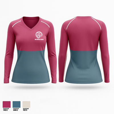 The Run’in Tigers 60081118 Women's Long Sleeve V-neck Shirt - 1