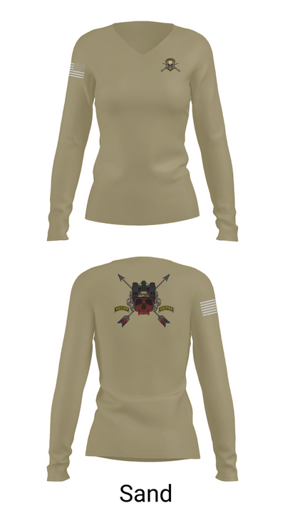 HHC 1ST BN 65TH INF REG 37027078 Women's Long Sleeve V-neck Shirt - 97
